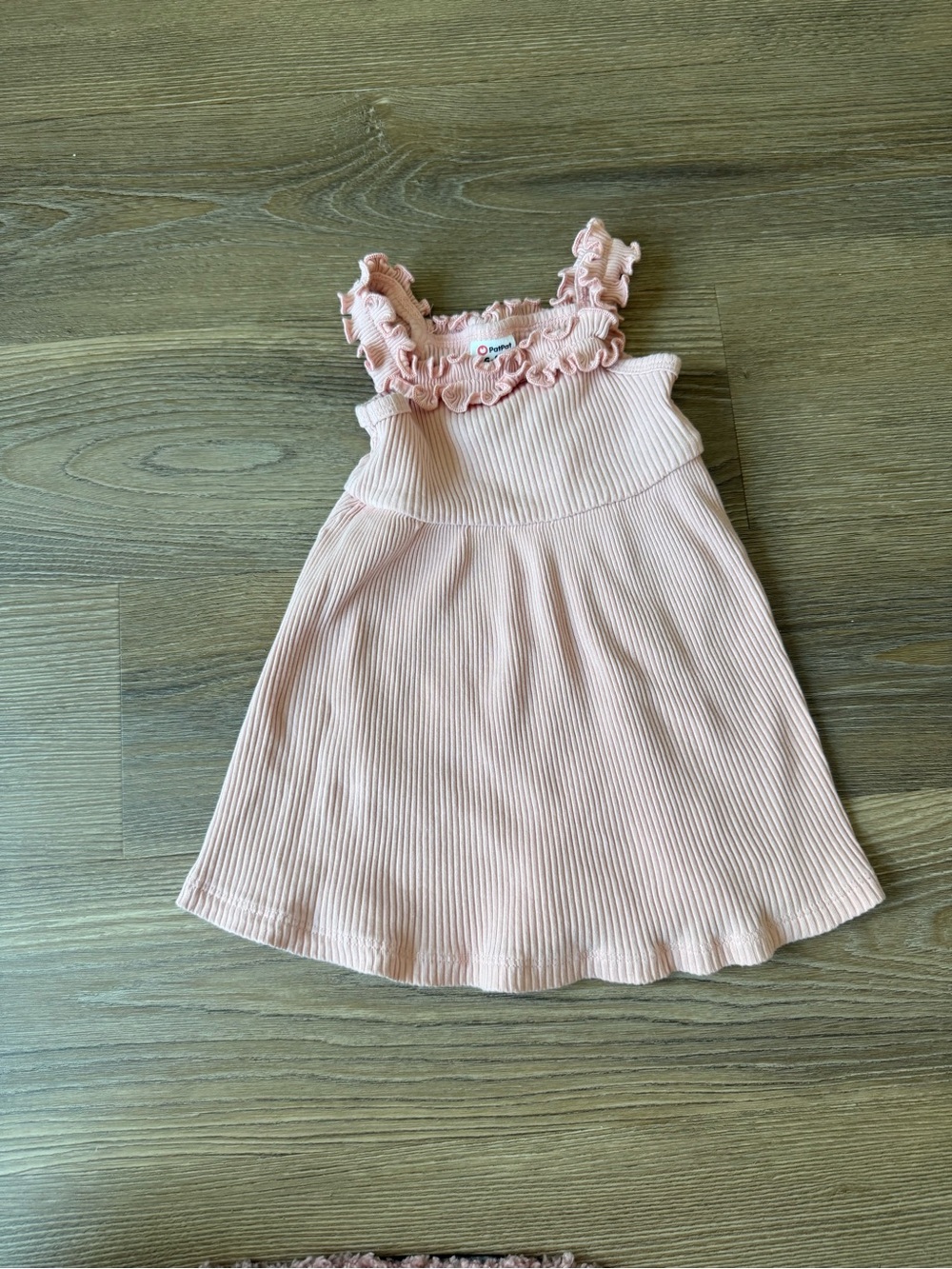 NWOT Patpat baby girl pink ribbed ruffle sleeve dress - 6-9m
